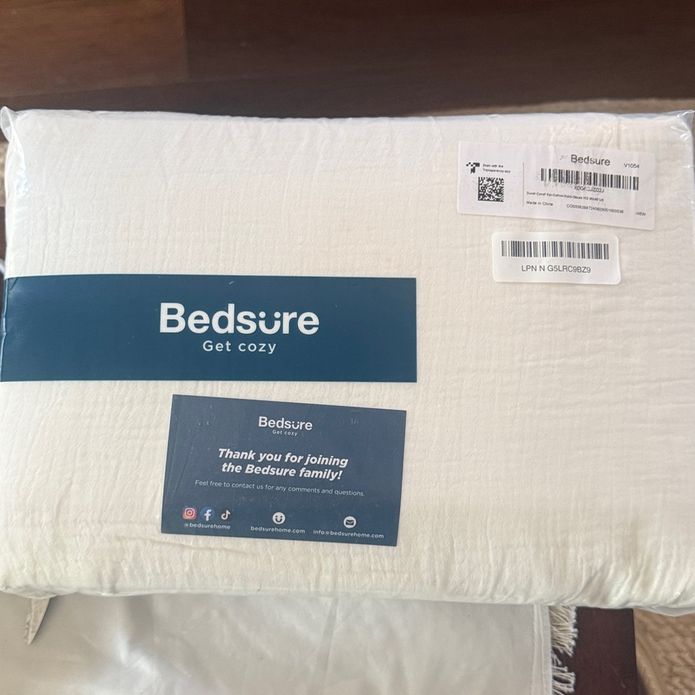 NIP Bedsure 100% Muslin Cotton Duvet Cover,Queen,White,Breathable,Lightweight - Picture 11 of 12